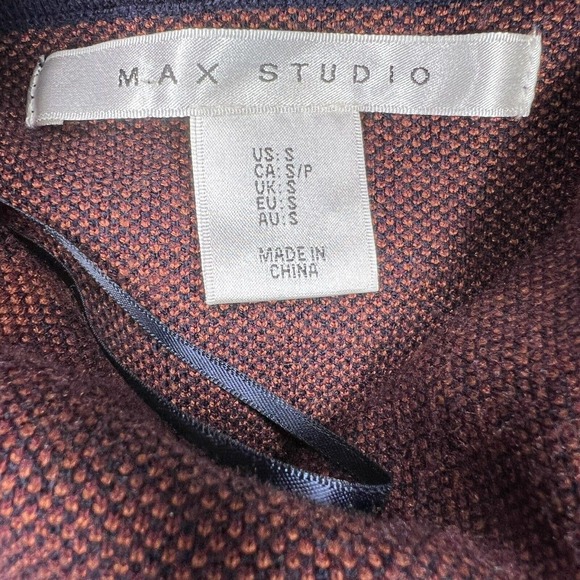 Max Studio Women's Navy Blue Plaid Long Sleeve Turtle Neck Knit Sweater Size S - Picture 6 of 9